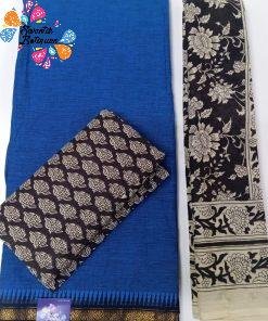 Blue and Black Colour Kalamkari Shalwar Material