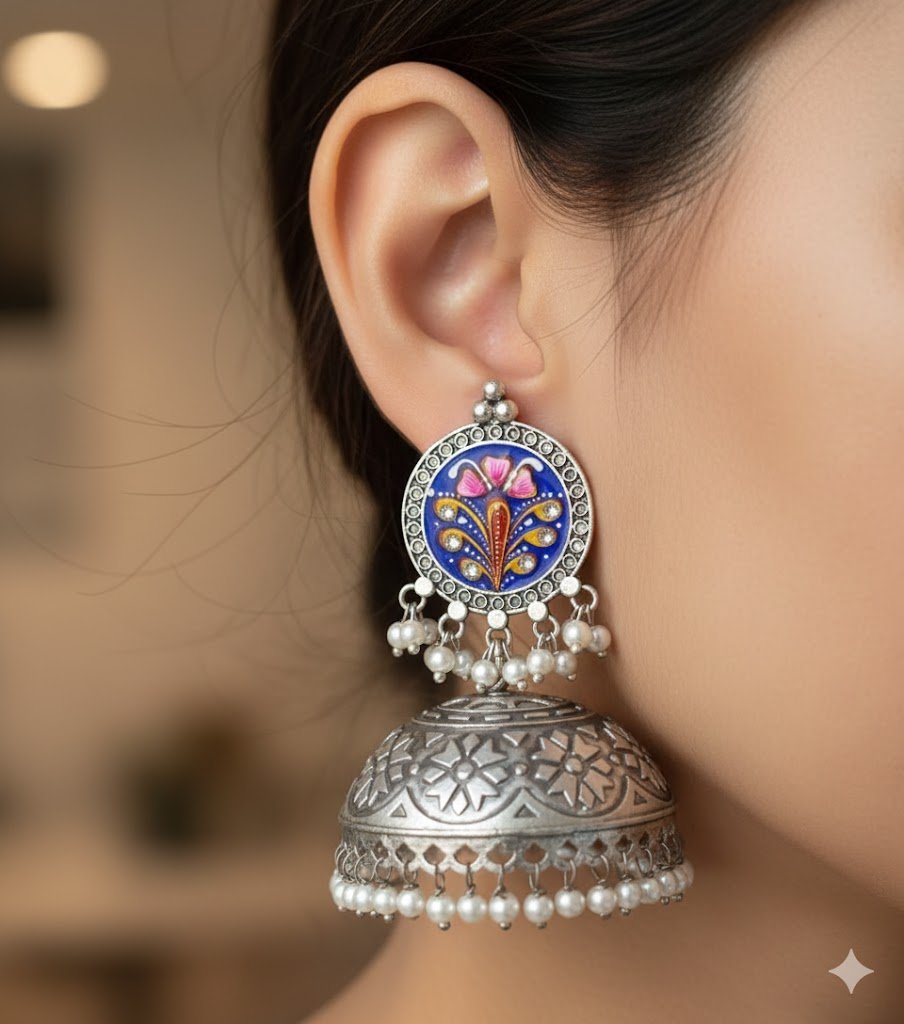 Oxidised Silver Jhumkha Oxidised Silver Jhumkha