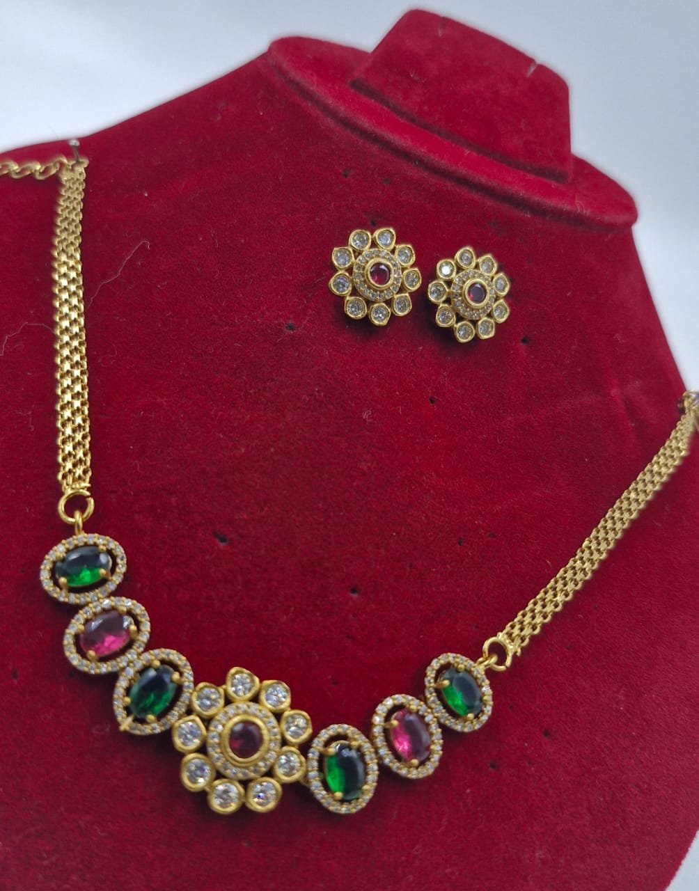 Premium Matte Finished Ad Stones Necklace Premium Matte Finished Ad Stones Necklace