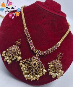 Flower Designer Matte Finished Necklace