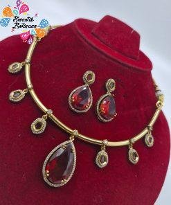 Premium Matte Finished Ad Stones Necklace