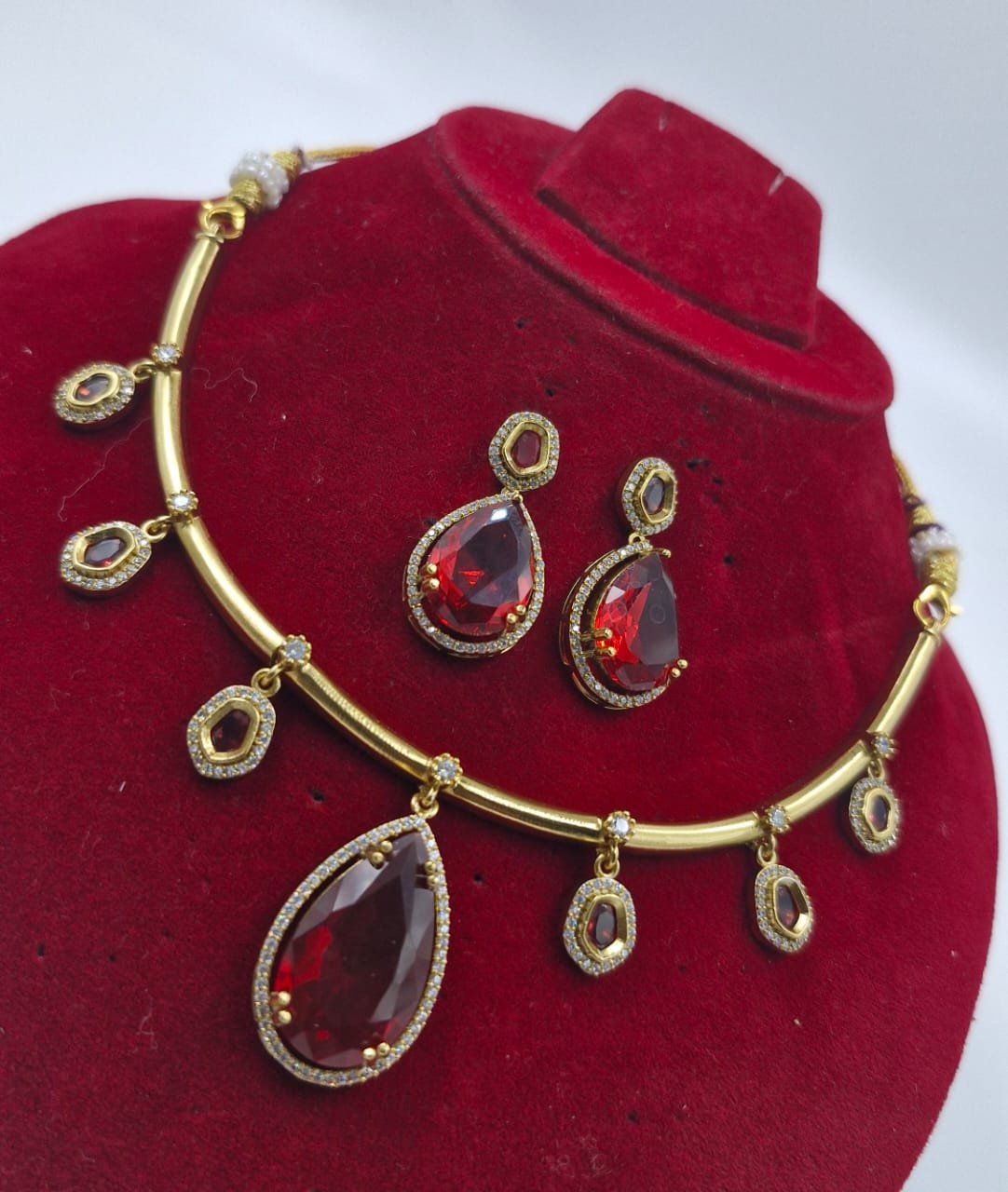 Premium Matte Finished Ad Stones Necklace Premium Matte Finished Ad Stones Necklace