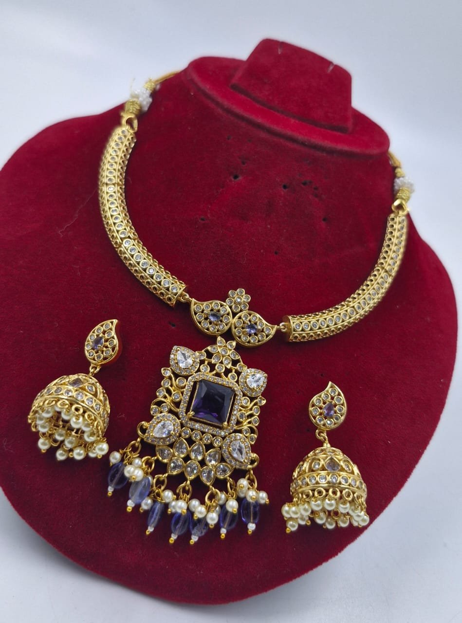 Premium Matte Finished Ad Stones Necklace Premium Matte Finished Ad Stones Necklace