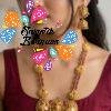 Lakshmi and Peacock Designer Matte Finished Harram