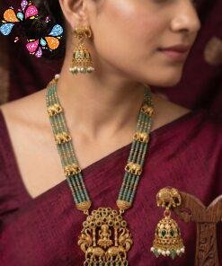 Lakshmi And Elephant Designer Matte Finished Harram