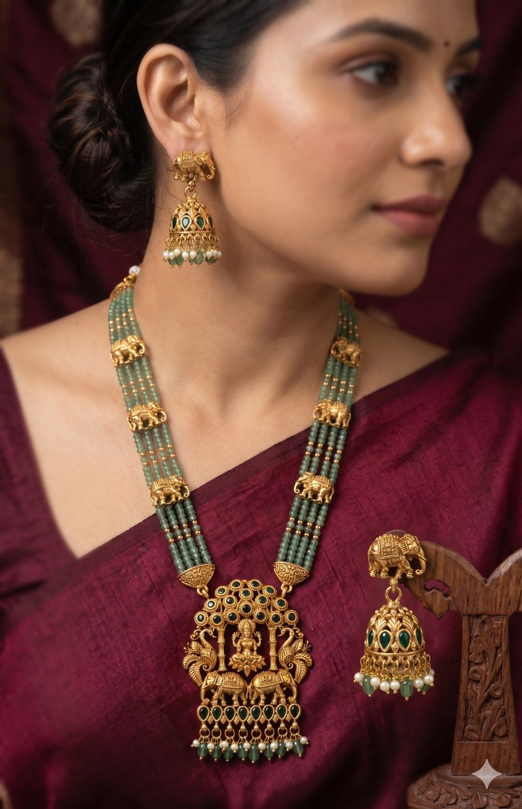 Lakshmi And Elephant Designer Matte Finished Harram Lakshmi And Elephant Designer Matte Finished Harram