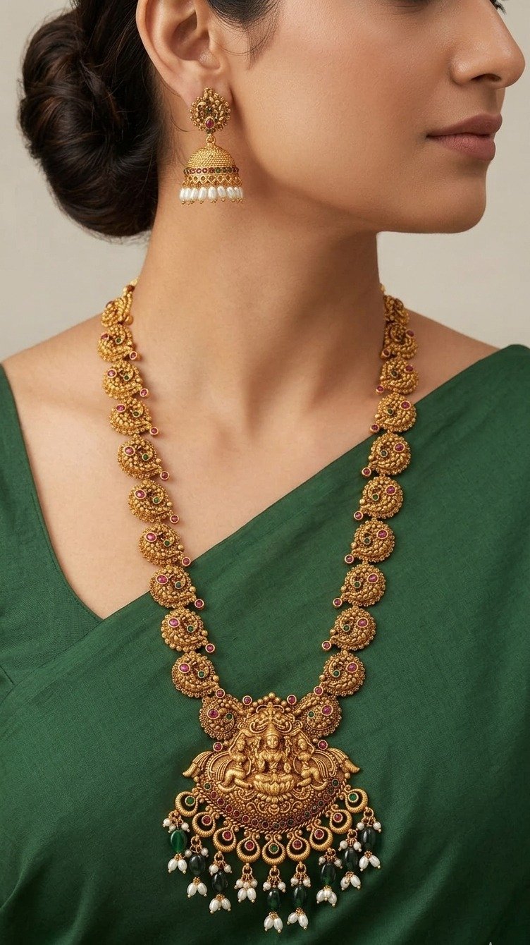 Lakshmi & Peacock Designer Matte Finished Harram Lakshmi & Peacock Designer Matte Finished Harram