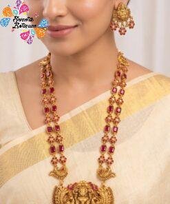 Lakshmi And Peacock Designer Matte Finished Harram