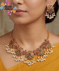 Flower Designer Matte Finished Necklace