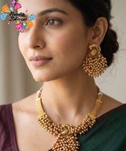 Peacock Designer  Matte Finished Necklace