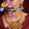 White Pearl With Lakshmi And Peacock Designer Matte Finished Necklace