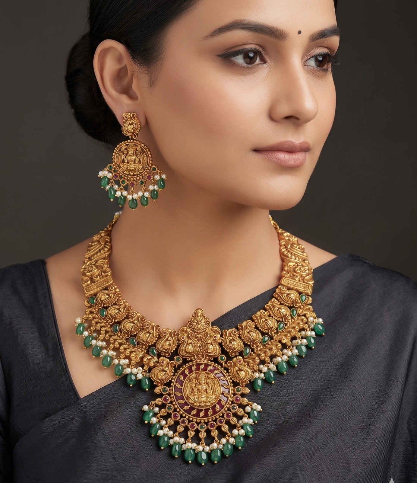 Lakshmi Designer Matte Finished Necklace Lakshmi Designer Matte Finished Necklace