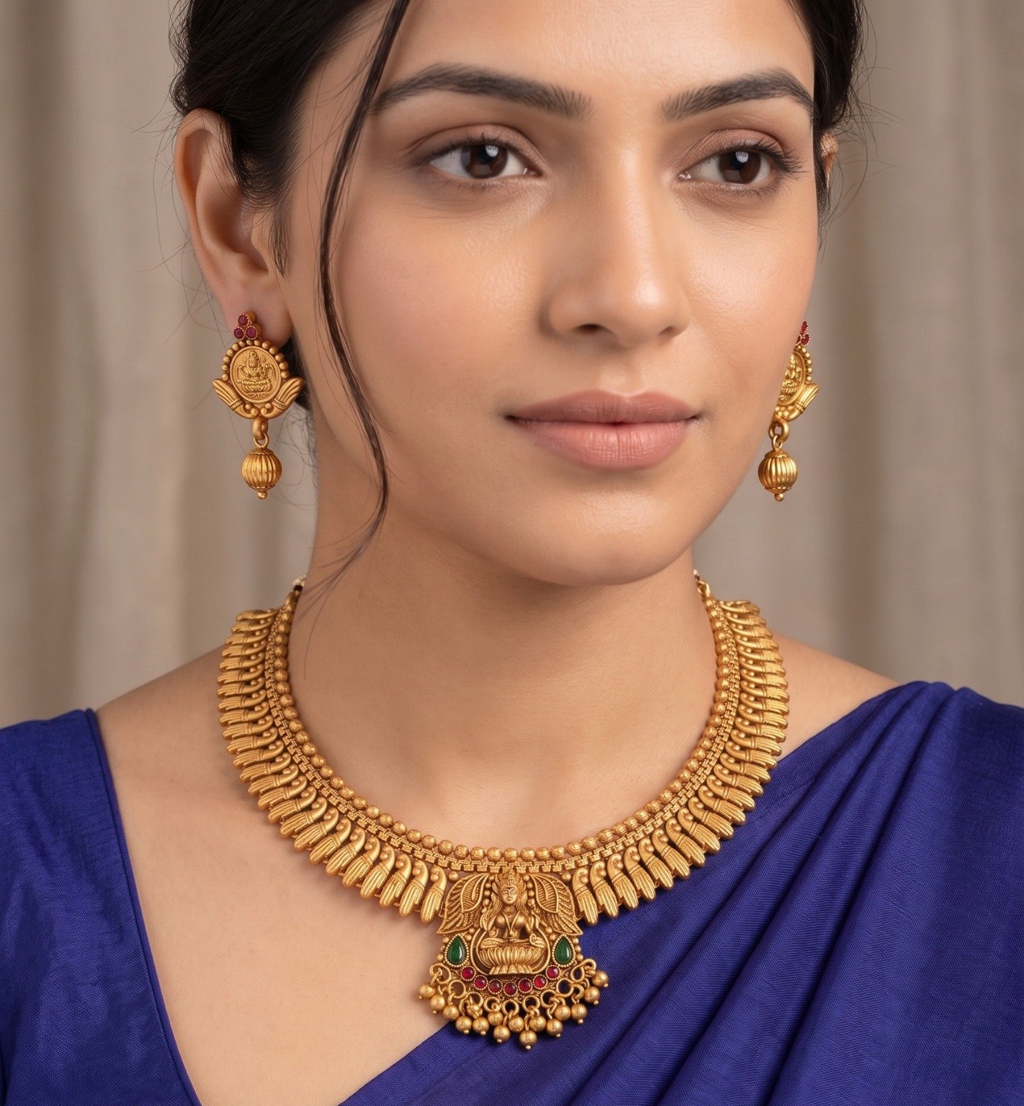 Lakshmi Designer Matte Finished Necklace Lakshmi Designer Matte Finished Necklace