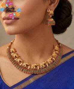 Elephant Designer Matte Finished Necklace