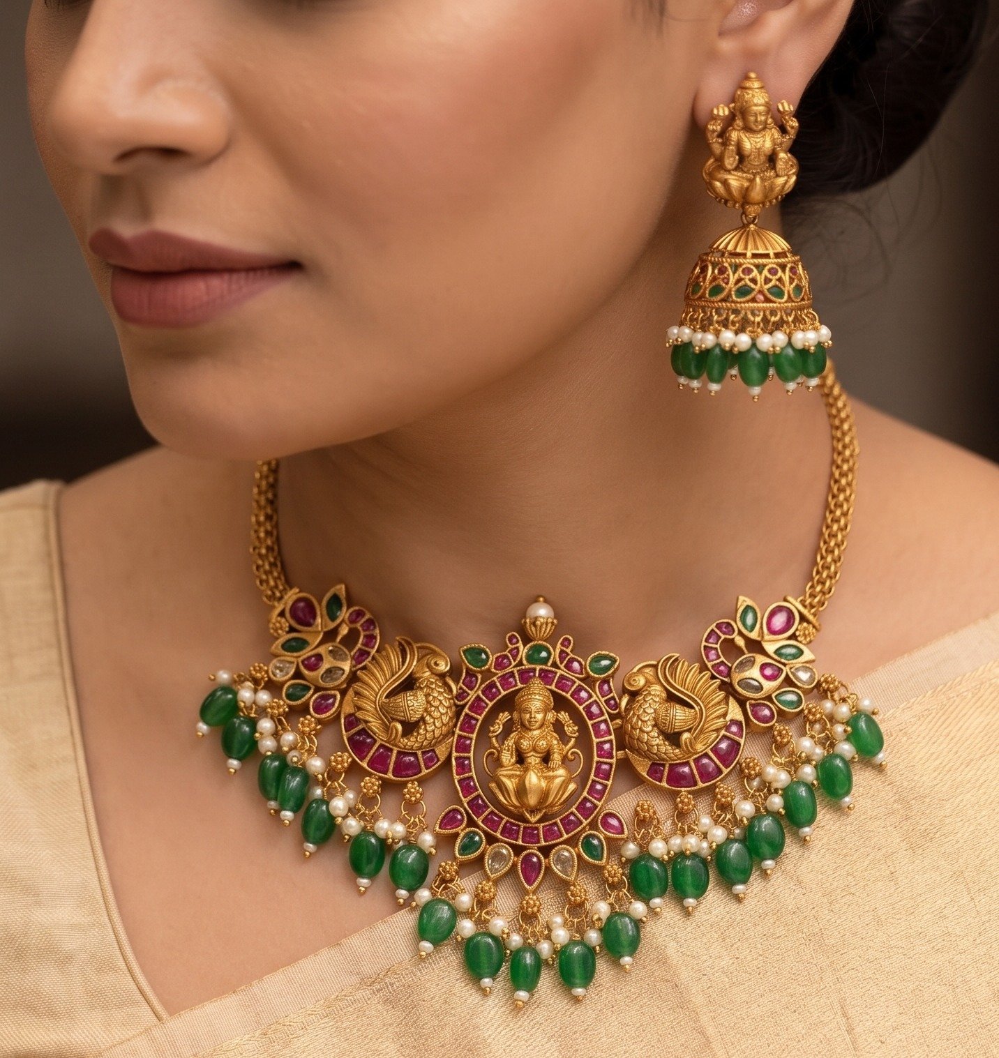 Lakshmi Designer Matte Finished Necklace Lakshmi Designer Matte Finished Necklace