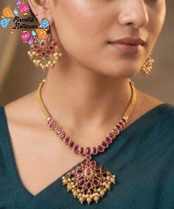 Flower Designer Matte Finished Necklace