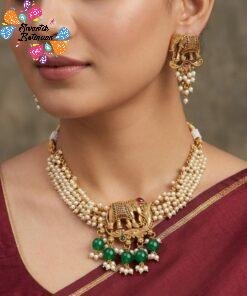 Elephant Designer Matte Finished Necklace