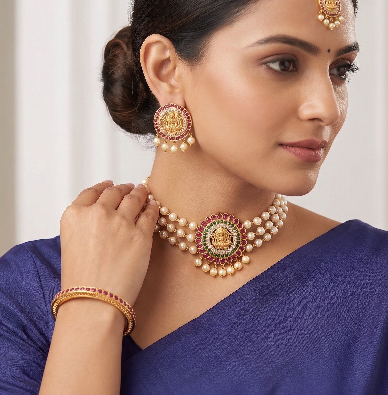 Lakshmi Designer Matte Finished Chocker Lakshmi Designer Matte Finished Chocker