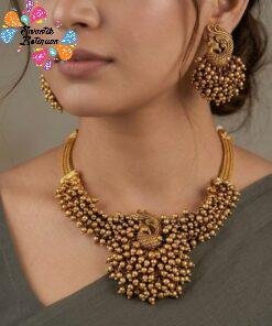 Peacock Designer Matte Finished Necklace