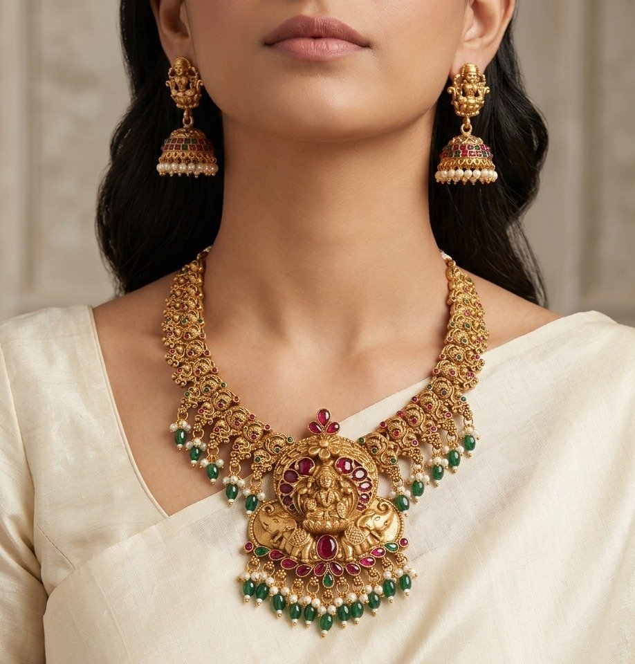 Lakshmi Designer Matte Finished Necklace Lakshmi Designer Matte Finished Necklace