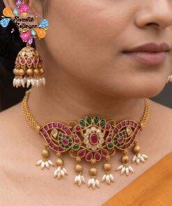 Flower Designer Matte Finished Necklace