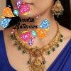 Peacock And Lakshmi Designer Matte Finished Necklace