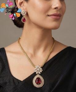 Premium Matte Finished Ad Stones Necklace