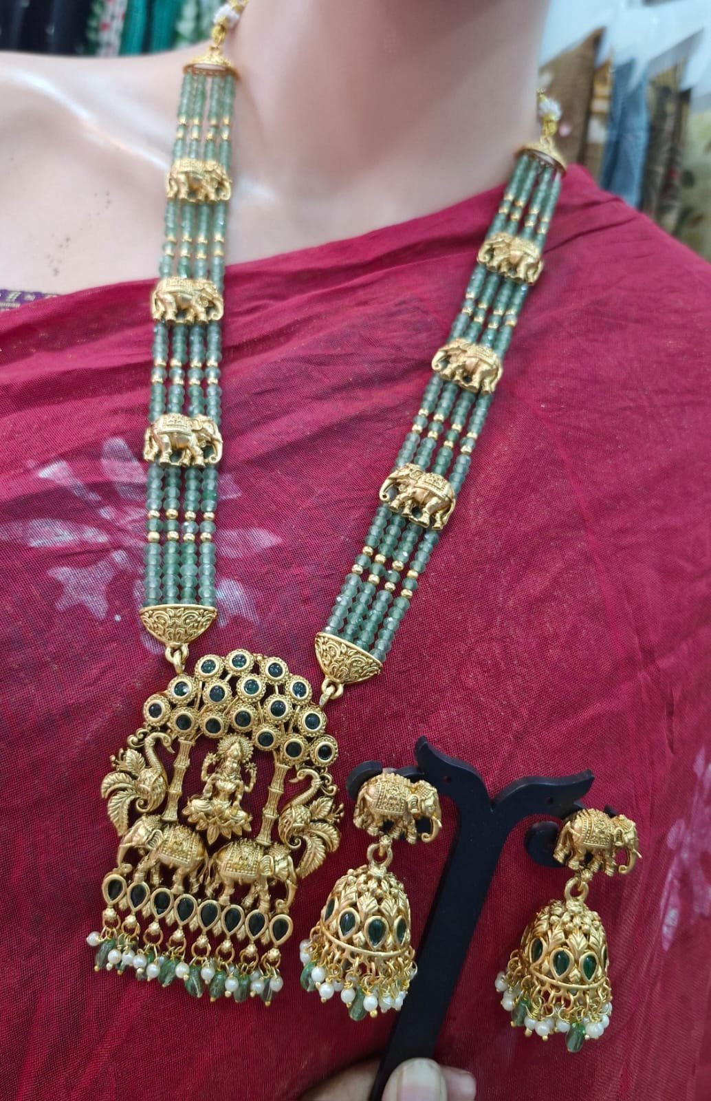 Lakshmi And Elephant Designer Matte Finished Harram Lakshmi And Elephant Designer Matte Finished Harram