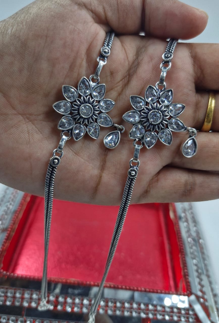 Oxidised Silver Anklet