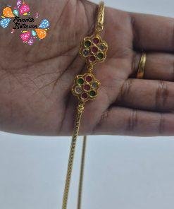 Flower Designer Traditional Gold Plated Mugapu Chain