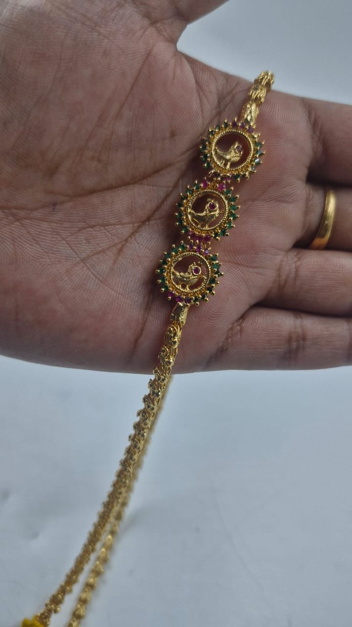 Flower Designer Traditional Gold Plated Mugapu Chain