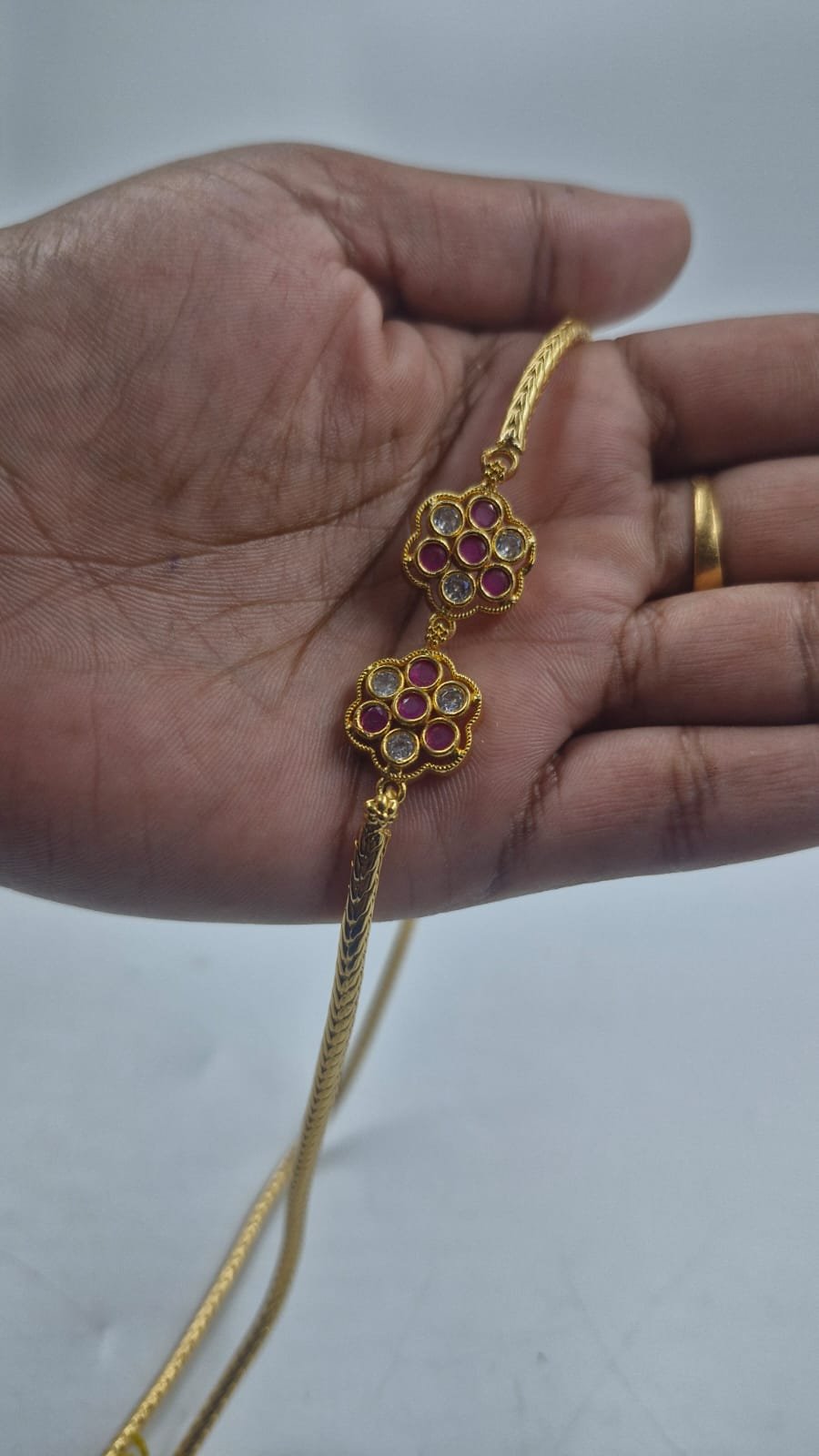 Flower Designer Traditional Gold Plated Mugapu Chain