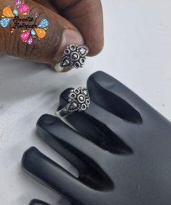Flower Designer Oxidised Toe Rings