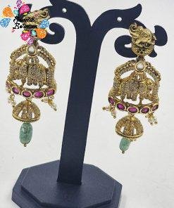 Elephant Designer Matte Finished Earrings