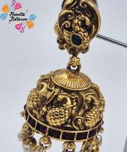 Peacock Designer Matte Finished Jhumka