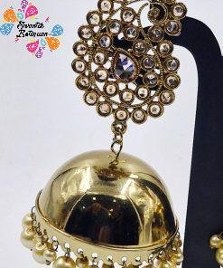 Oxidised Gold Jhumkha