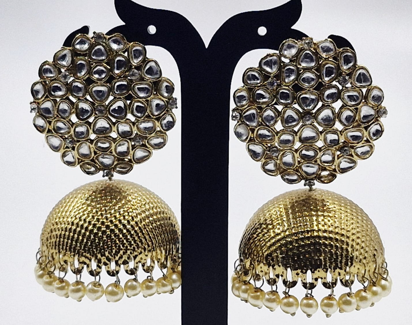 Flower Designer Oxidised Gold Jhumkha Flower Designer Oxidised Gold Jhumkha - Image 3