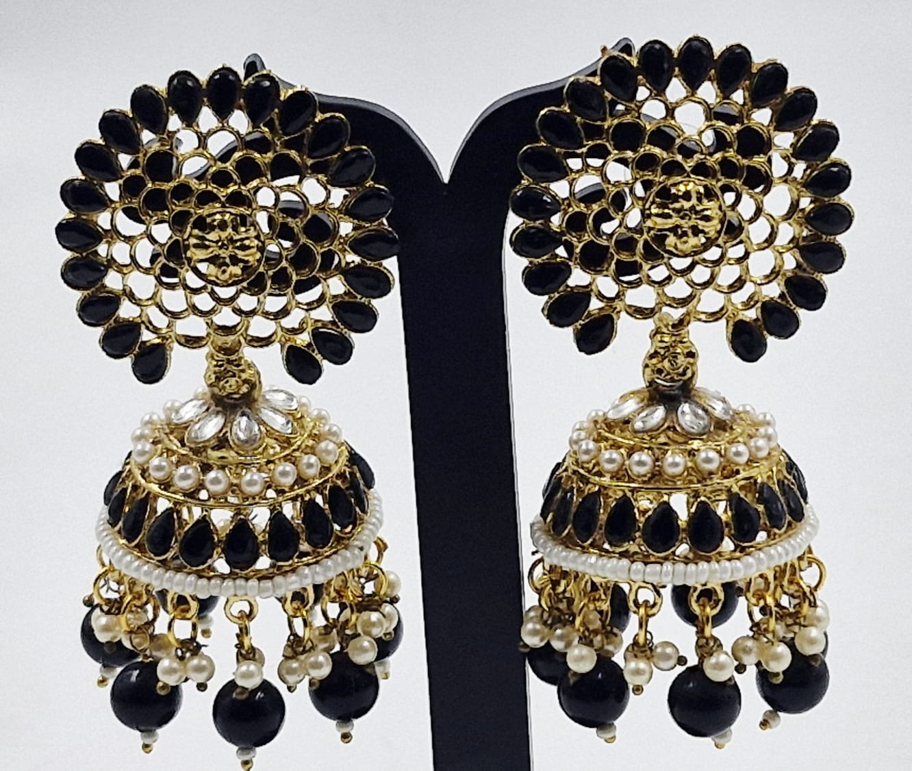 Flower Designer Oxidised Gold Jhumkha Flower Designer Oxidised Gold Jhumkha - Image 2