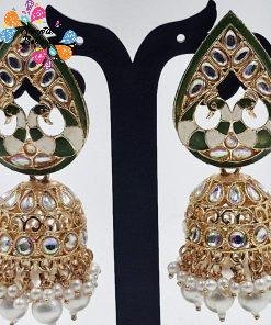 Peacock Designer Meenakari Jhumkha Peacock Designer Meenakari Jhumkha