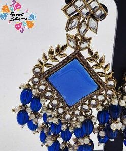 Alternative view of Blue Colour Kundan Earrings