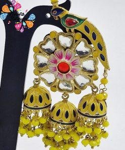 Alternative view of Peacock Designer Meenakari Earrings