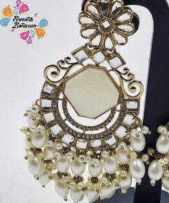 Alternative view of White Kundan Earrings