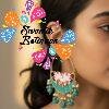 Flower Design Sky Blue and Pink With Sky blue Pearls Meenakari Earring Flower Design Sky Blue and Pink With Sky blue Pearls Meenakari Earring