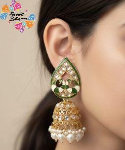 Peacock Designer Meenakari Jhumkha