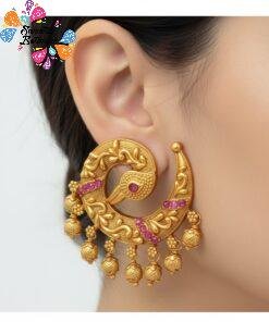 Peacock Designer Matte Finished Earrings