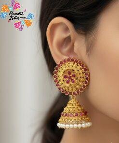 Flower Designer Matte Finished Jhumkha