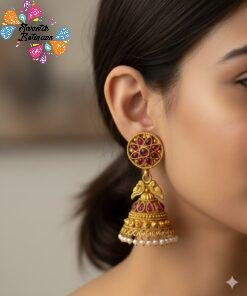 Peacock Multicolour Designer Matte Finished Jhumkha