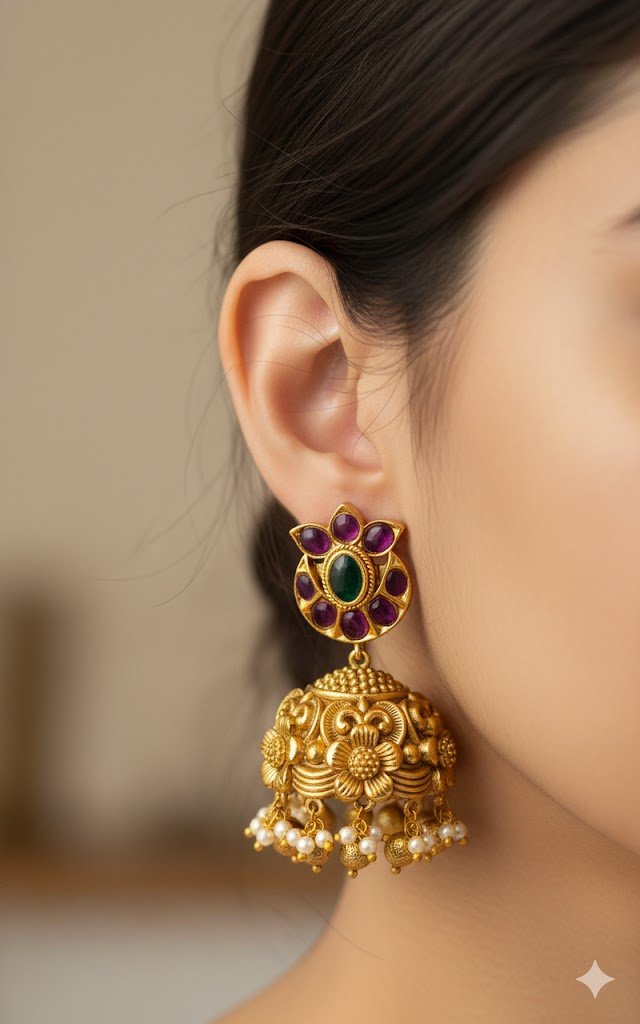 Flower Matte Finished Jhumkha Flower Matte Finished Jhumkha