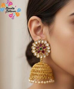 Flower Matte Finished Jhumkha