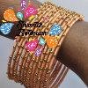 Light Orange Colour Rain Drop Silk Thread Bangles